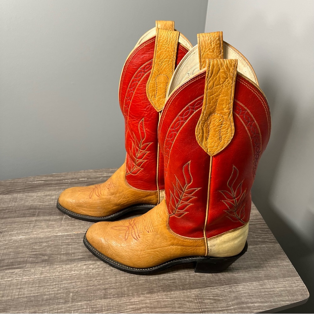 Olathe Men’s Red and Yellow Boots Size 9 1/2 D